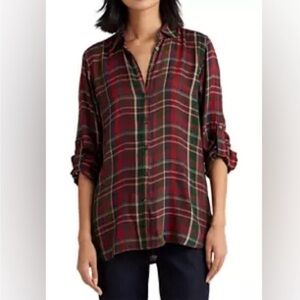 EUC Lauren Ralph Lauren Plaid Button-Up Shirt XL